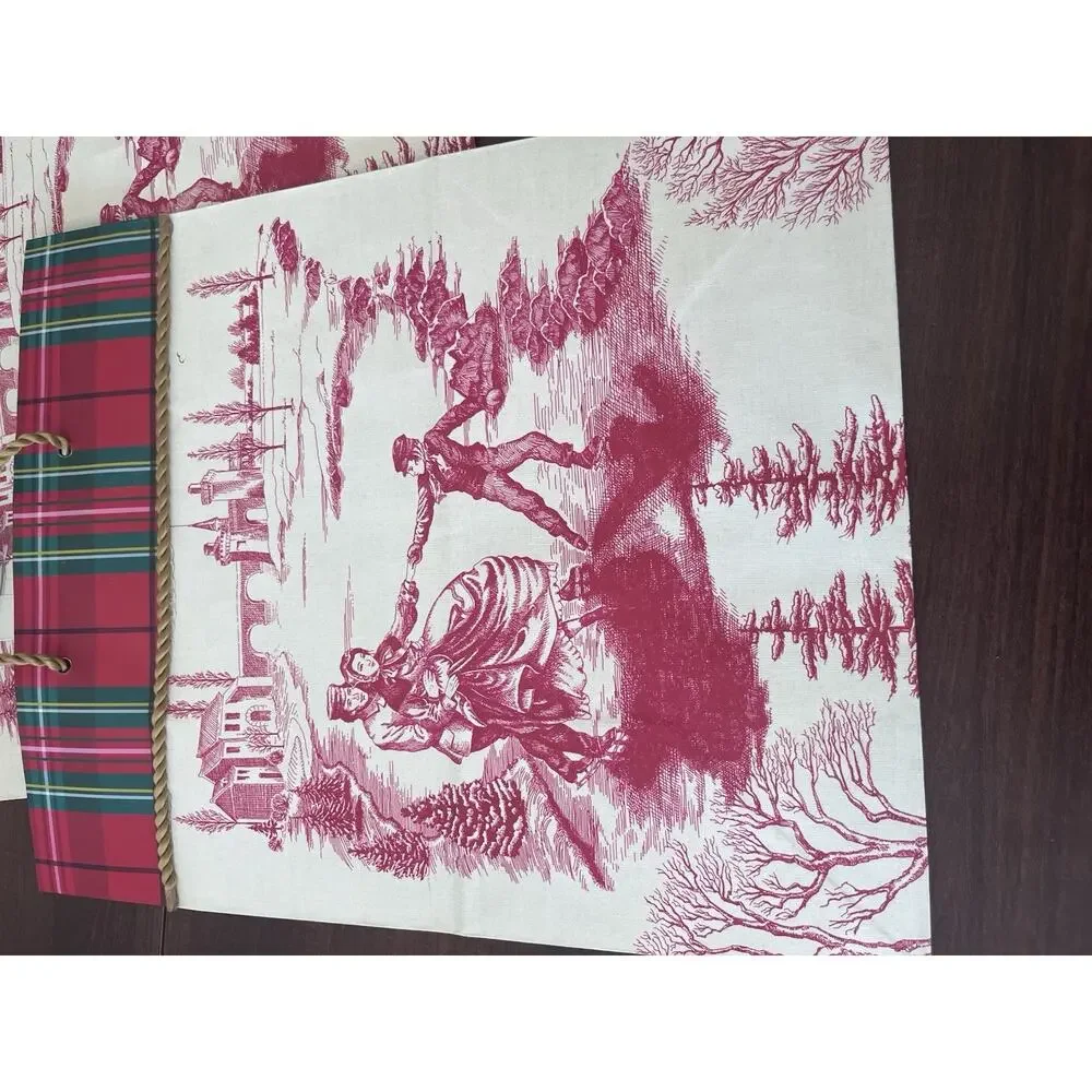 VTG Christmas Hallmark Textured Paper Gift Bag Elegant Red Set Of 3 With Tag New